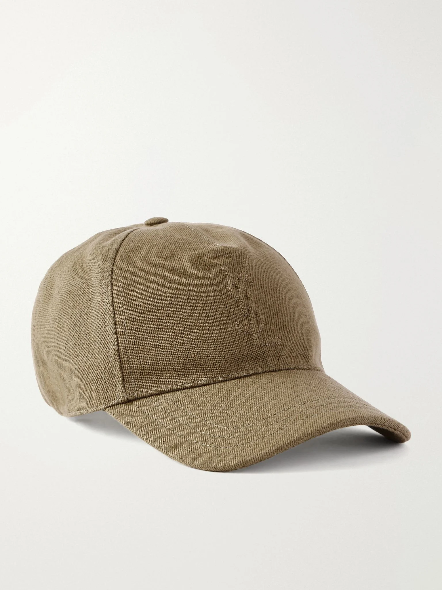 Logo-Debossed Cotton-Twill Baseball Cap Green - 1
