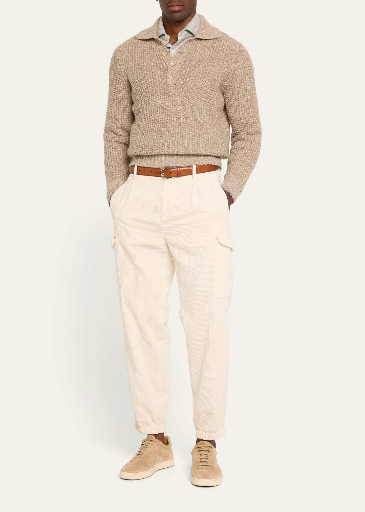 Men's Wool and Cashmere Knit Polo Sweater - 2