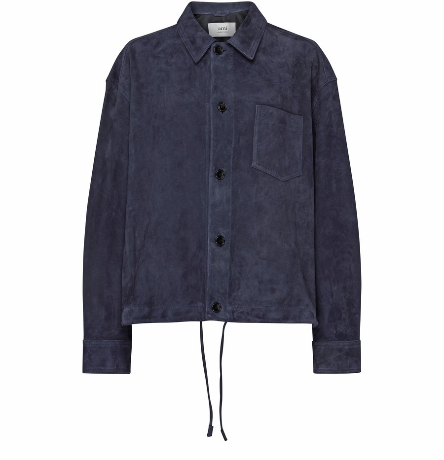 Suede button-up overshirt - 1