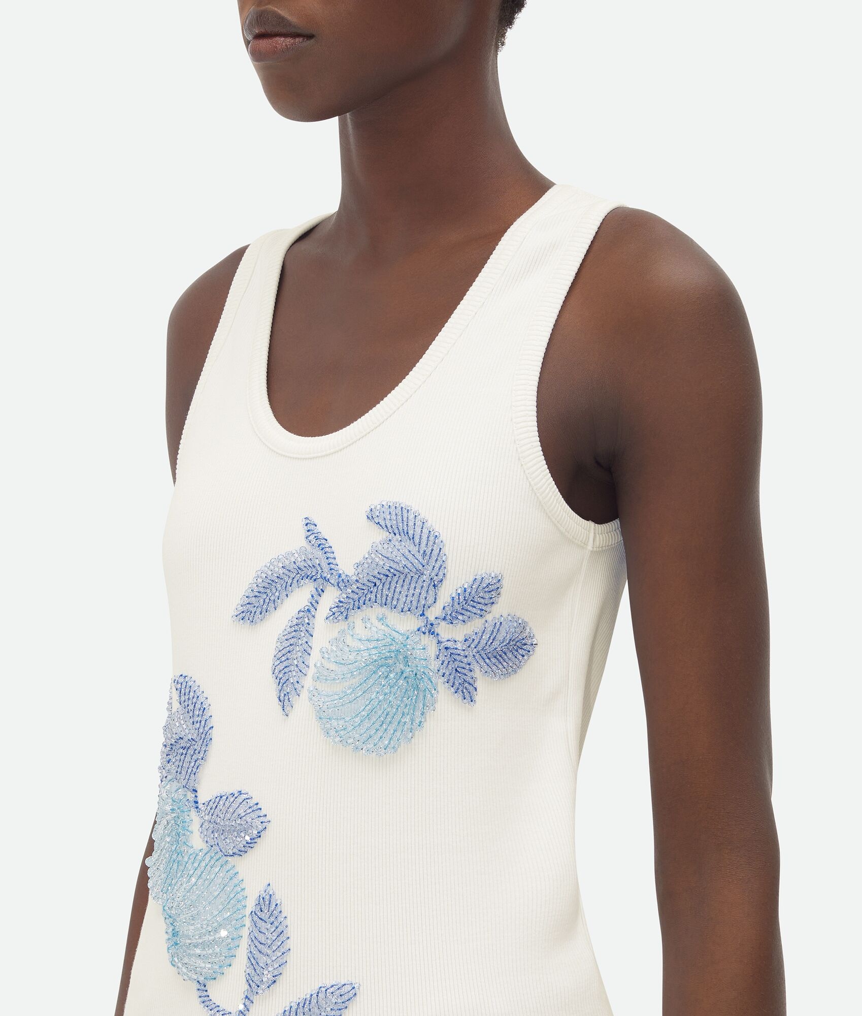 Bottega Veneta® Women's Embroidered Cotton Tank Top in Chalk. Shop online  now.