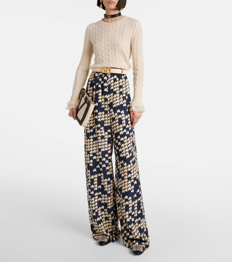 Valentino Cady Couture printed wide-leg pants outlook