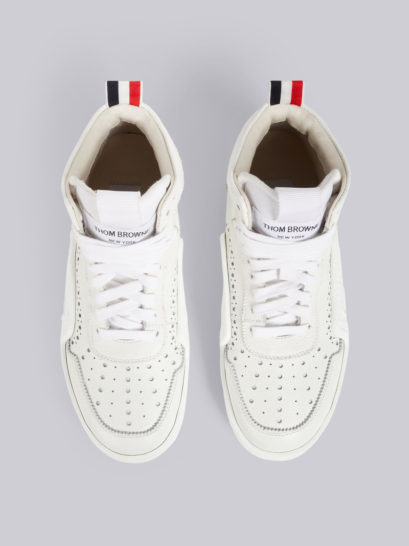 White Pebbled Calfskin Basketball High-top Trainer 4