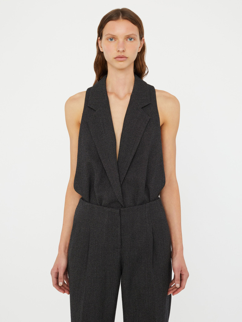 Facile Tailored Twill Bodysuit 1