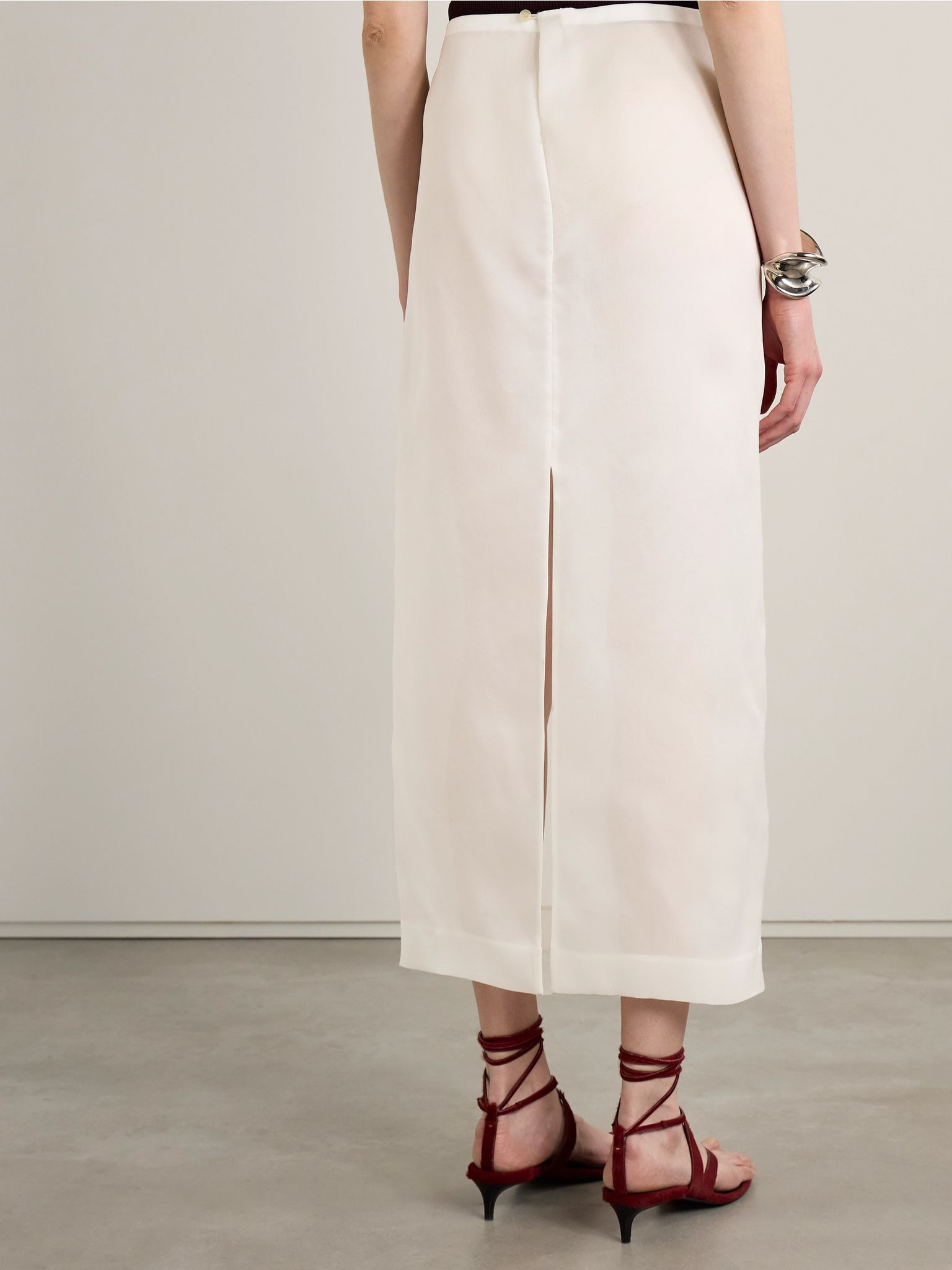 Lalisa silk-organza maxi skirt Ivory - 4