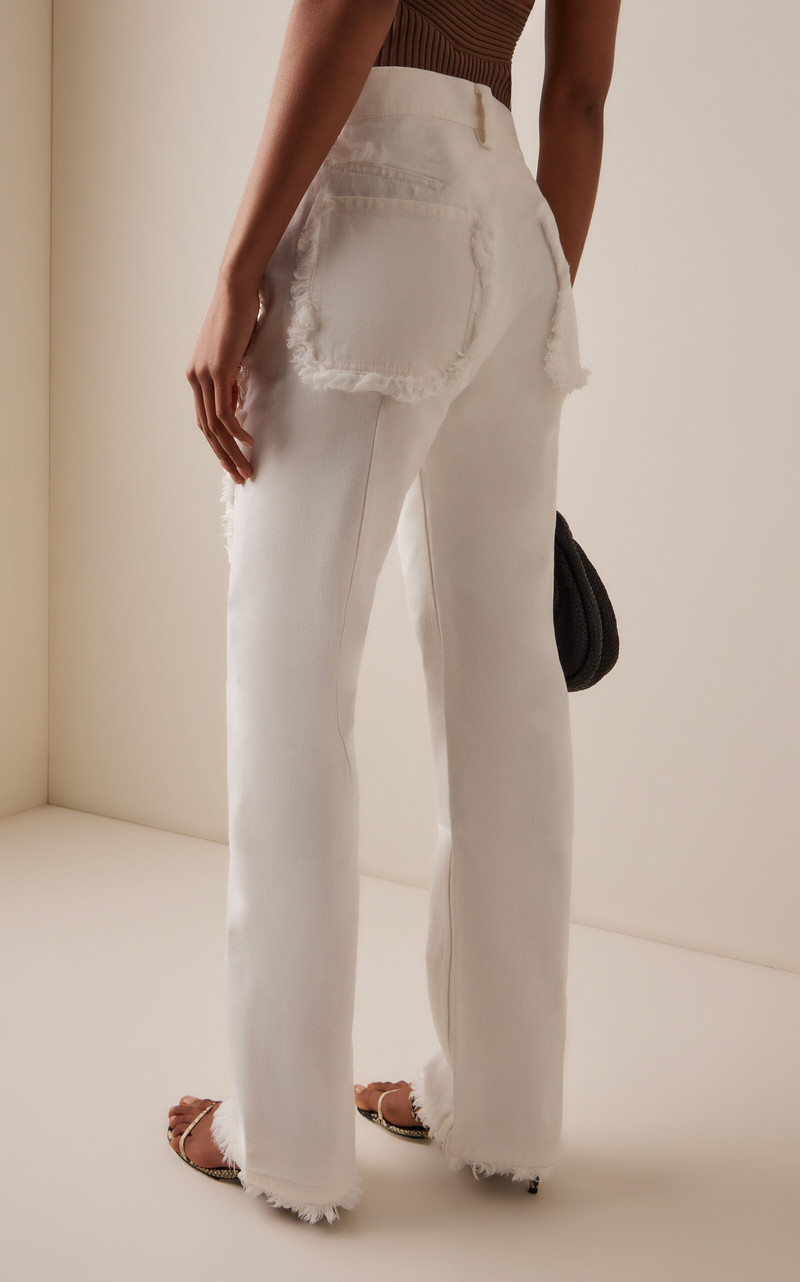 Fray Cotton Denim Jeans white 4