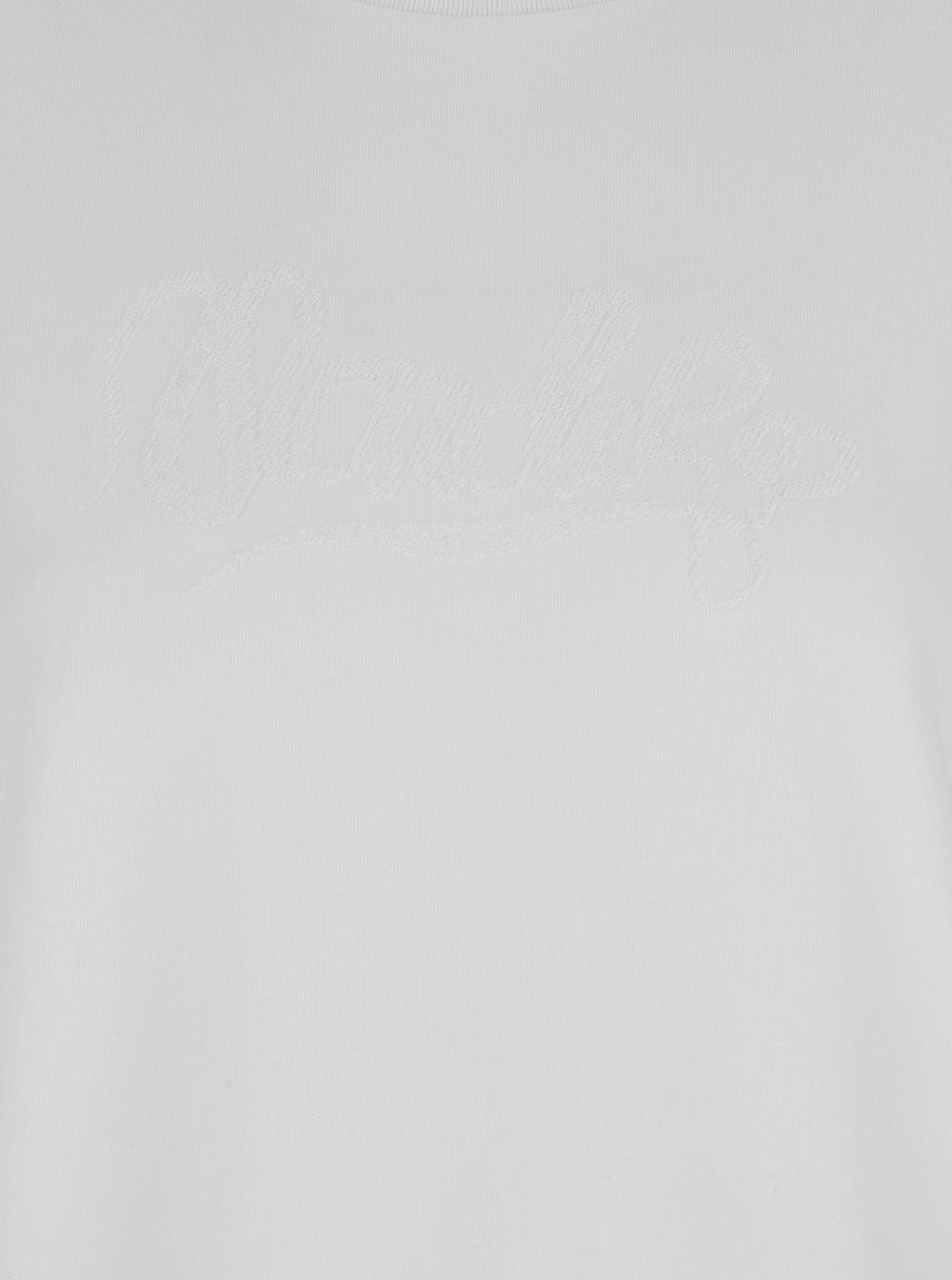 Moncler Women White T-Shirt With Logo Embroidered On The Sleeve In Cotton Woman - 3