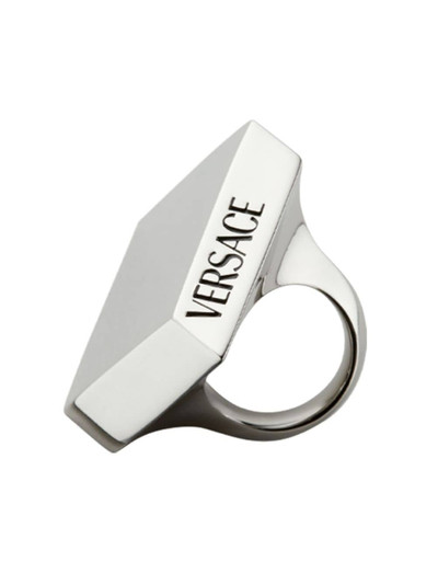 VERSACE logo-engraved square ring outlook