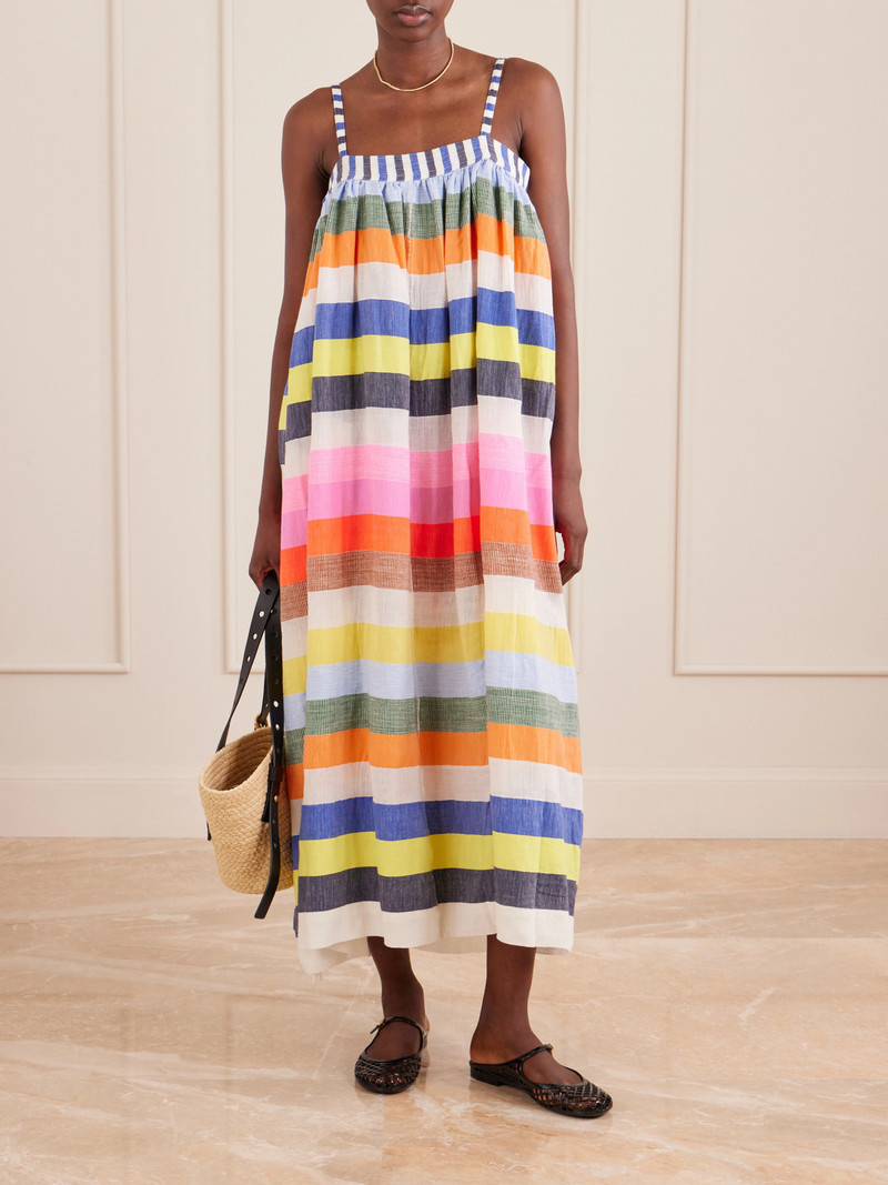 lemlem Eda Striped Cotton-gauze Midi Dress outlook