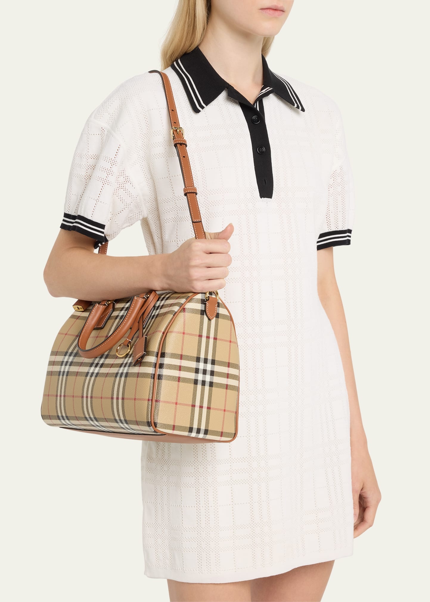 Check Bowling Shoulder Bag - 2