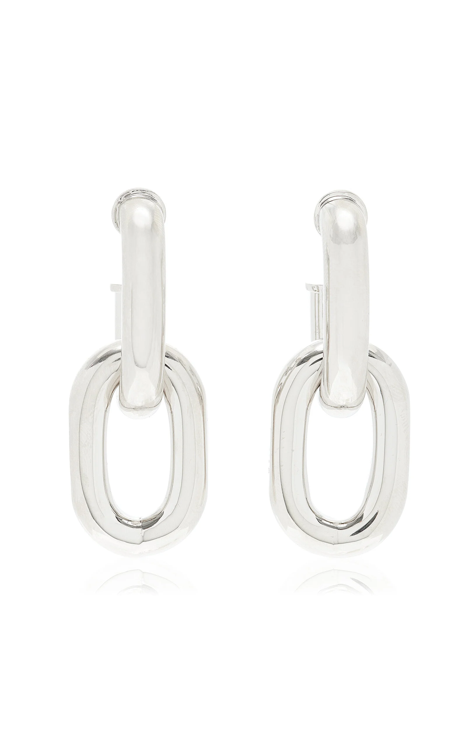 XL Double Link Silver-Tone Earrings silver - 1