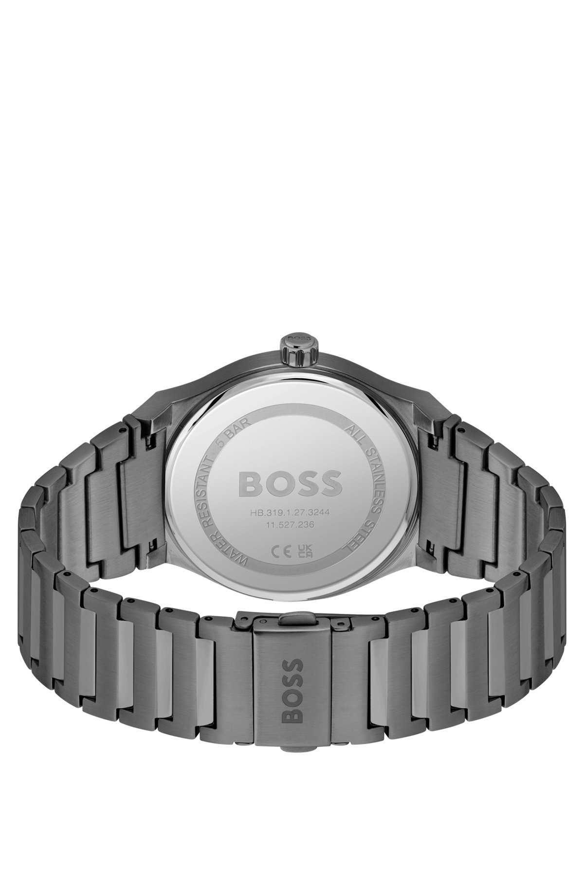 GREY-PLATED LINK-BRACELET WATCH WITH GREY DIAL - 3