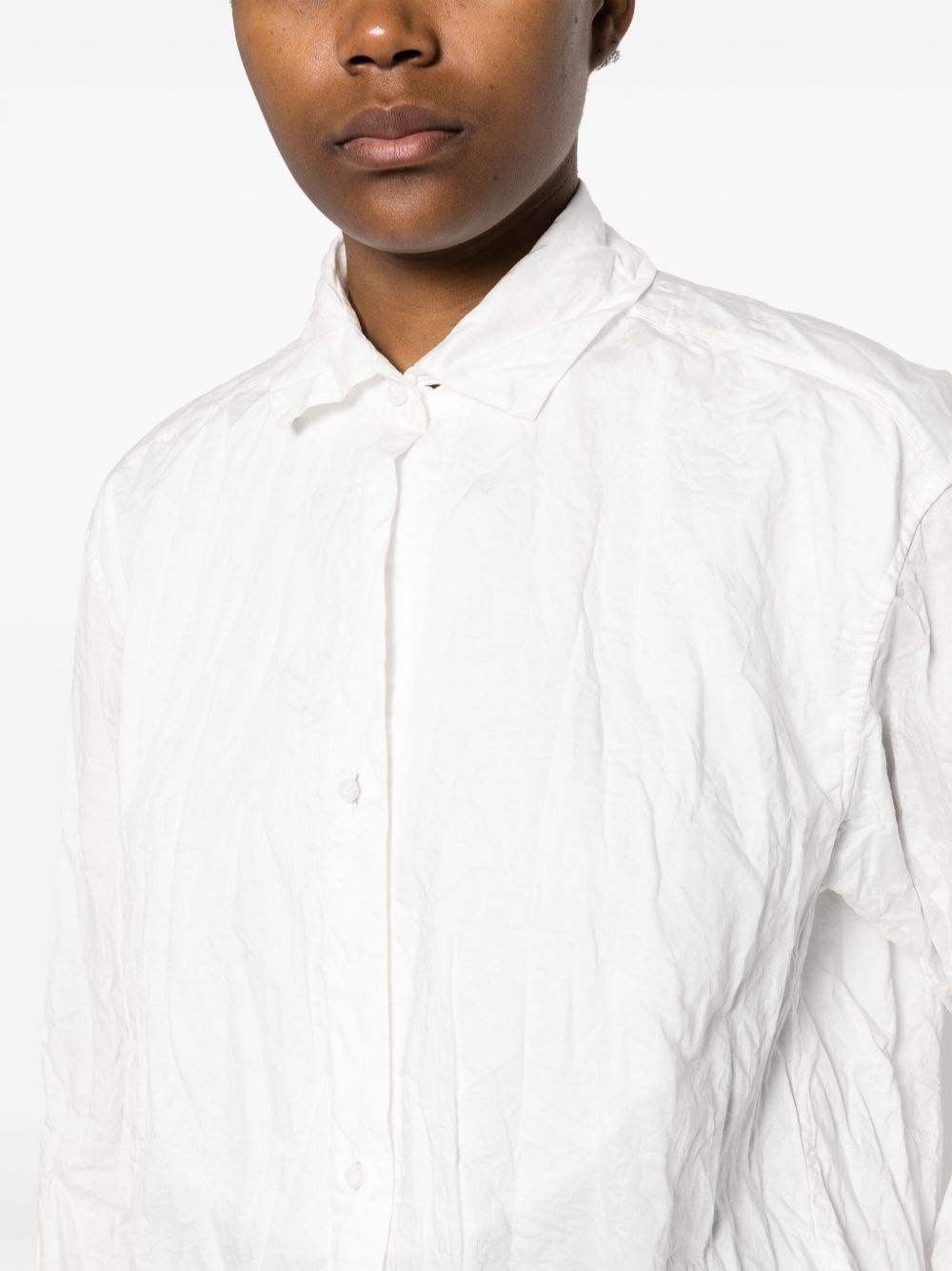 crinkled long-sleeve cotton shirt - 5
