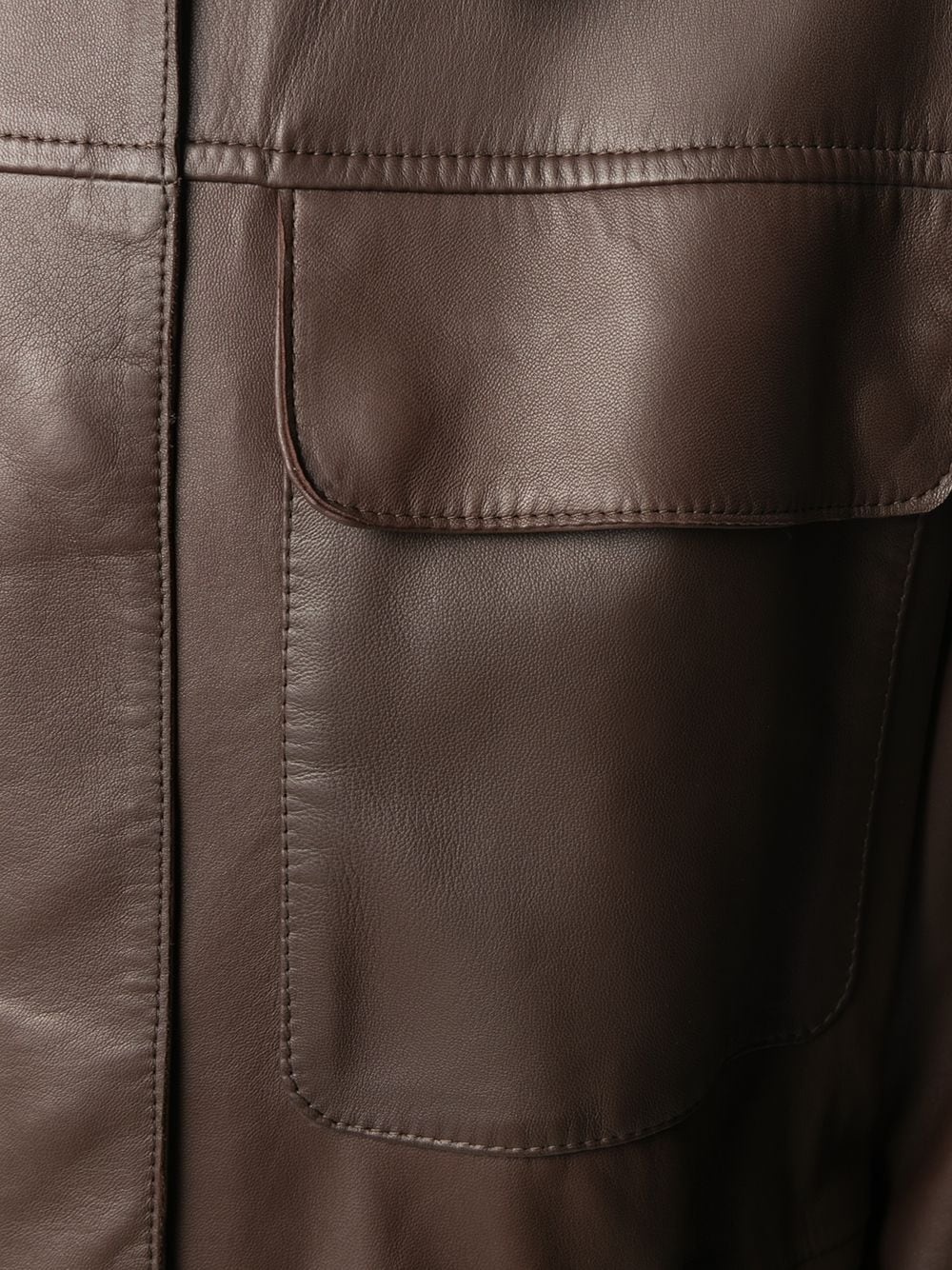 belted leather jacket - 5