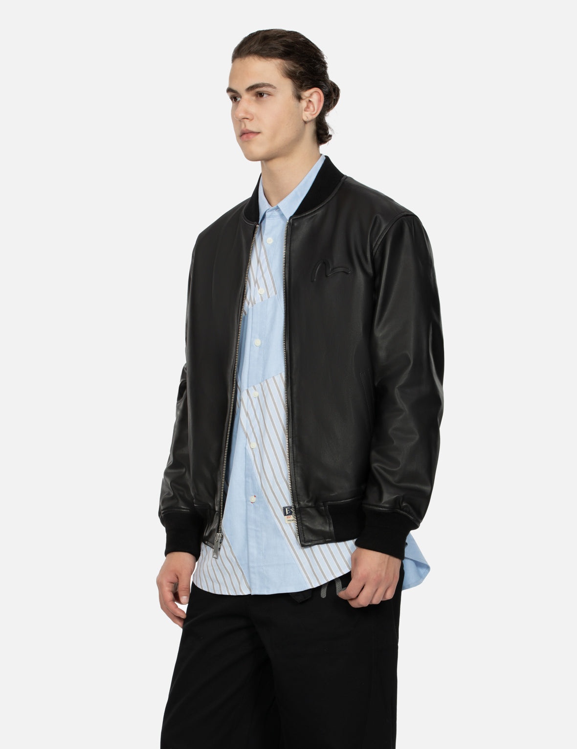 Logo Appliquéd Leather Bomber Jacket - 8