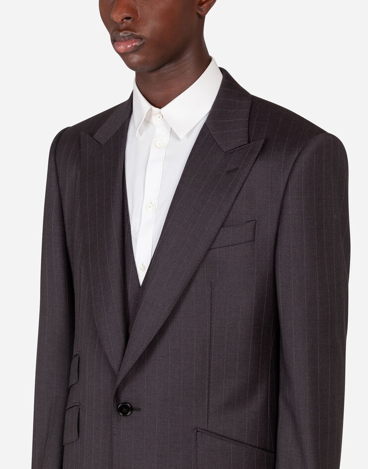 Pinstripe wool Sicilia-fit suit - 4