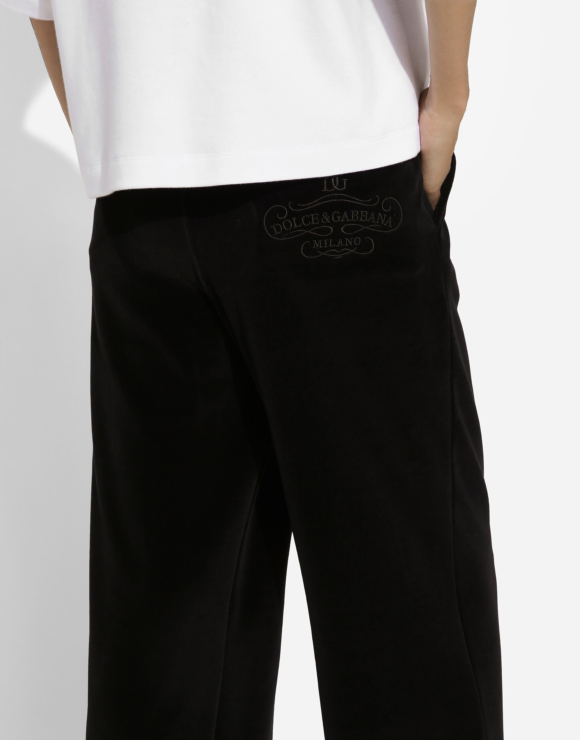 Cotton chenille jogging pants with DG logo - 4