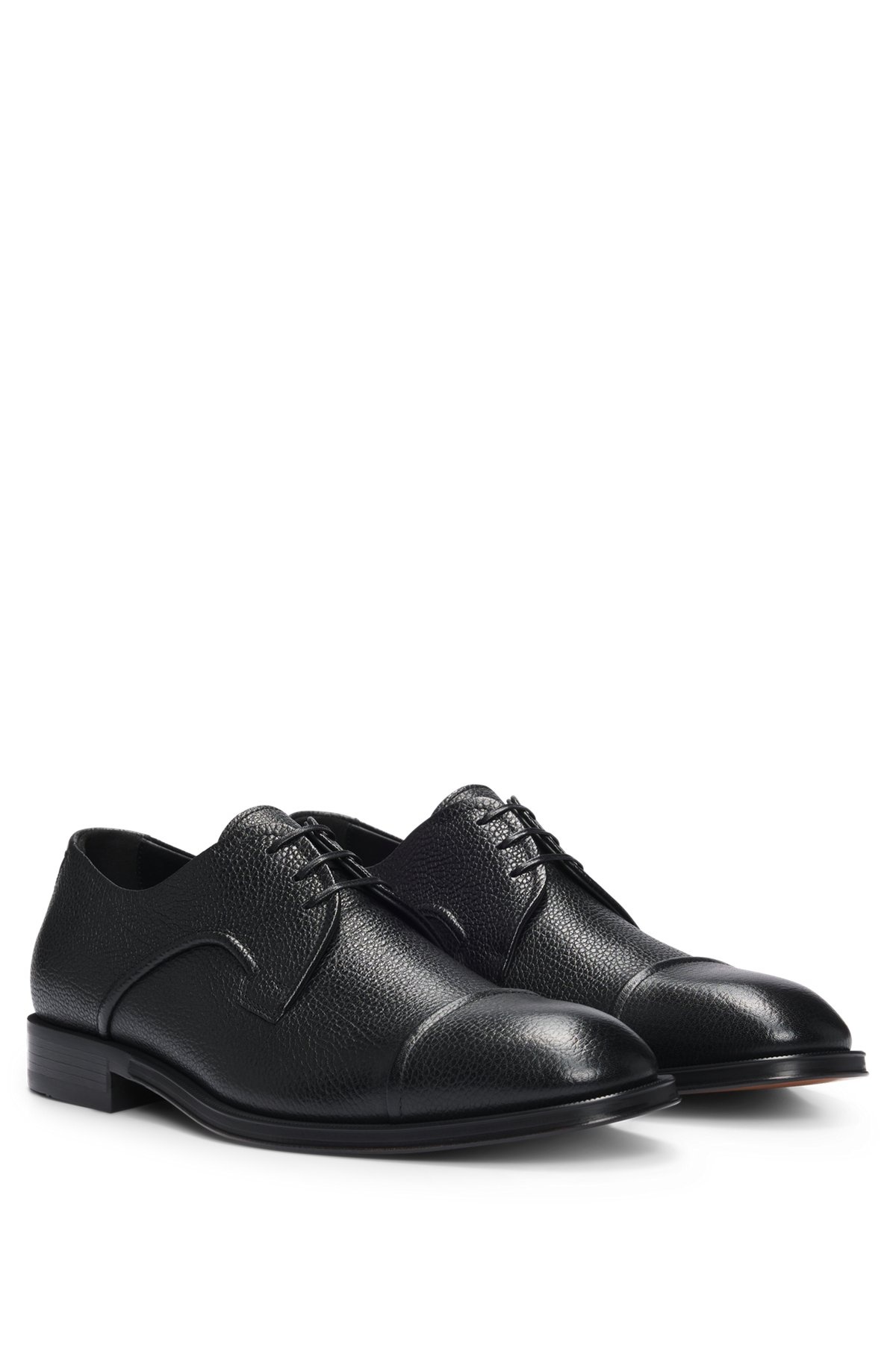 GRAINED-LEATHER DERBY SHOES WITH ANTI-SLIP SOLE - 2