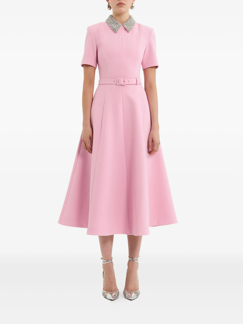 REBECCA VALLANCE Rebecca Vallance Embellished-collar Belted Dress outlook