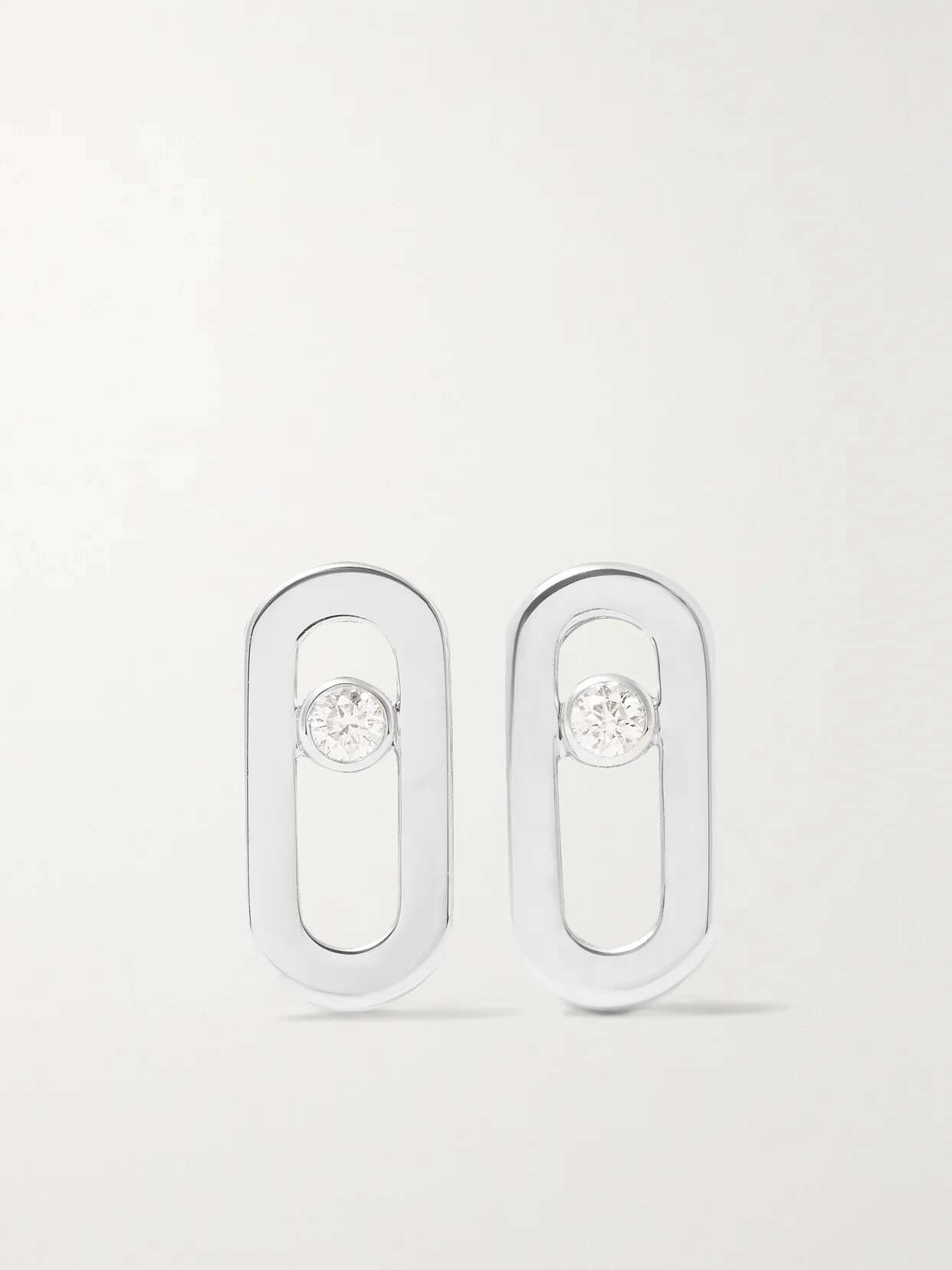 Move Uno 18-karat White Gold Diamond Earrings - 1