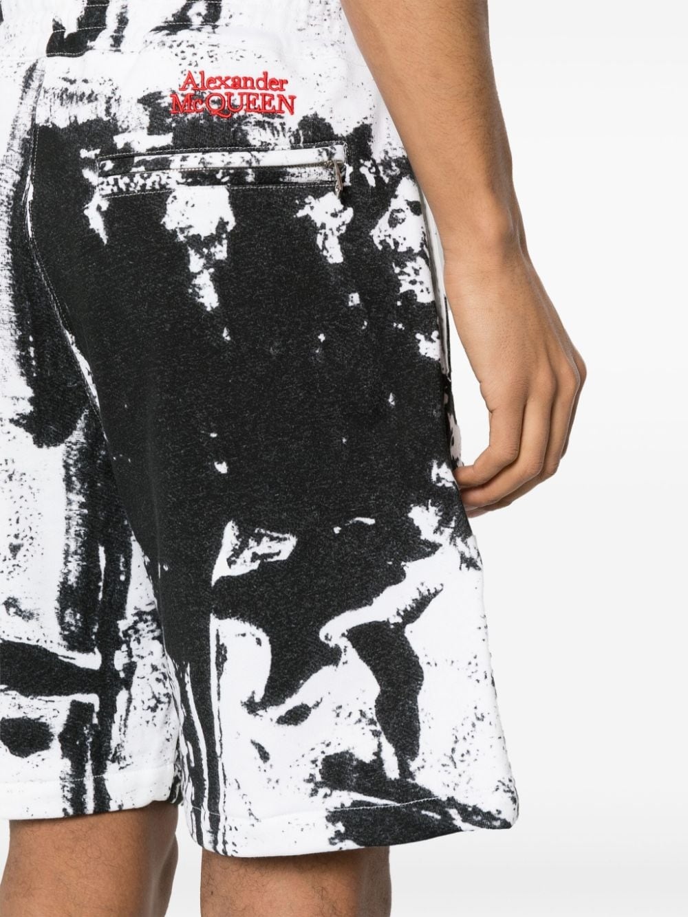 paint-splatter cotton shorts - 5