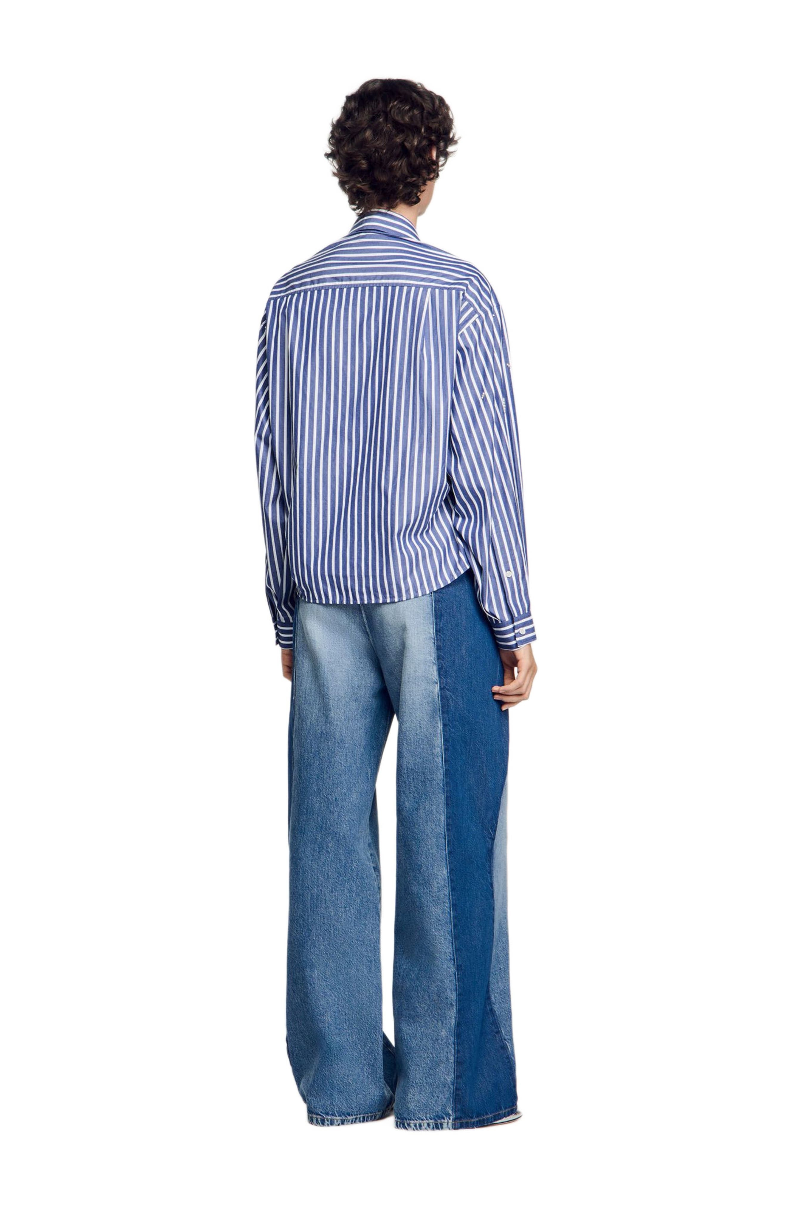SANDRO Beaded striped shirt in Blue at Nordstrom - 2