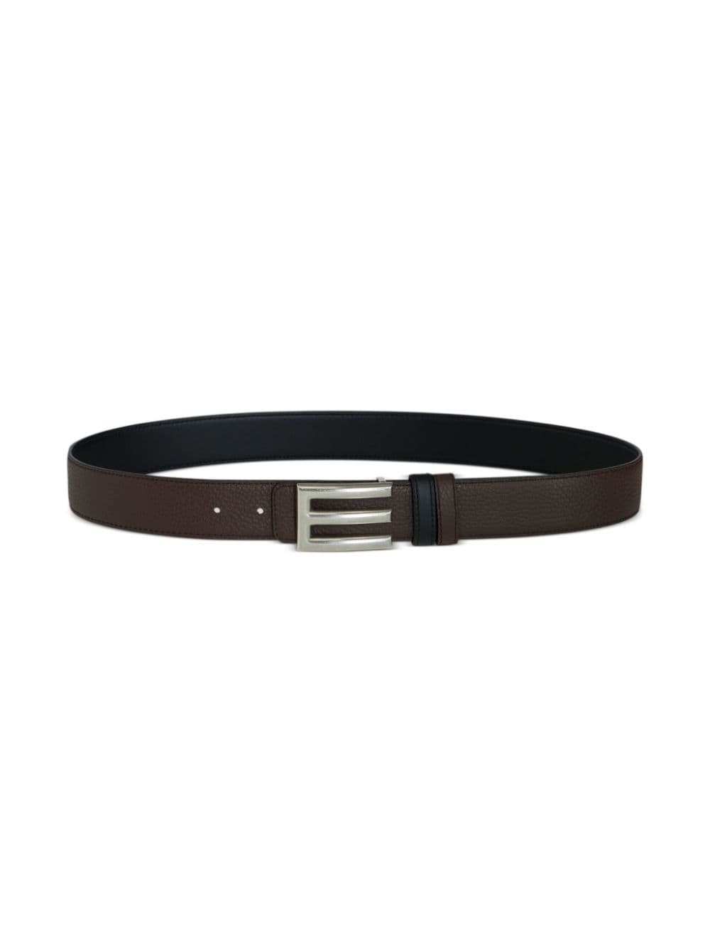 logo-buckle leather belt - 3