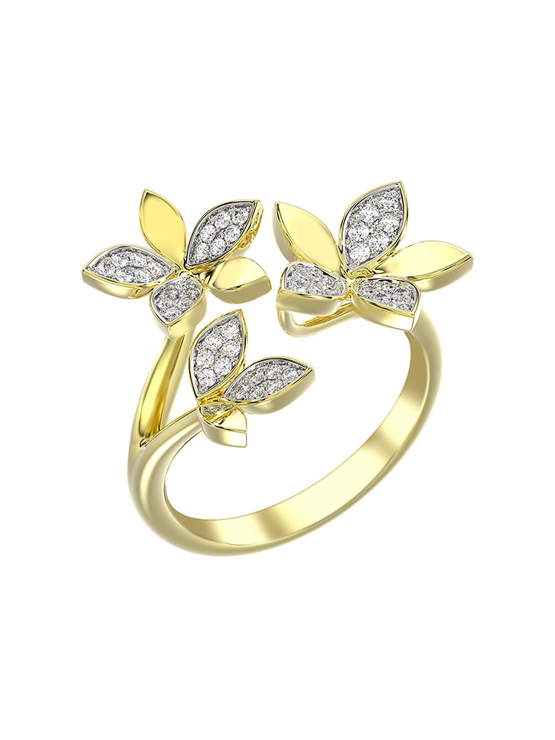 WILD FLOWER YELLOW GOLD RING - 2