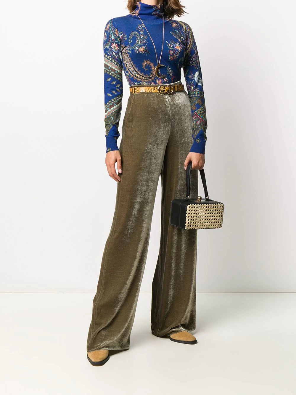 crushed velvet trousers - 2