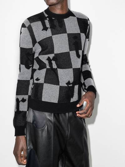 AMIRI checked two-tone cashmere jumper outlook