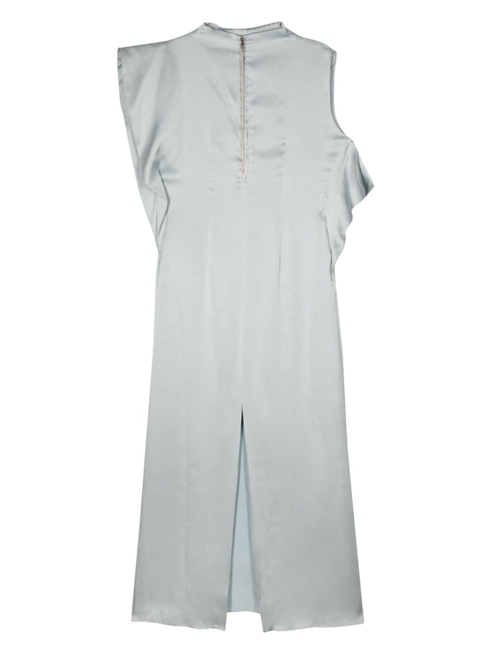 ruffle-detail satin midi dress - 2