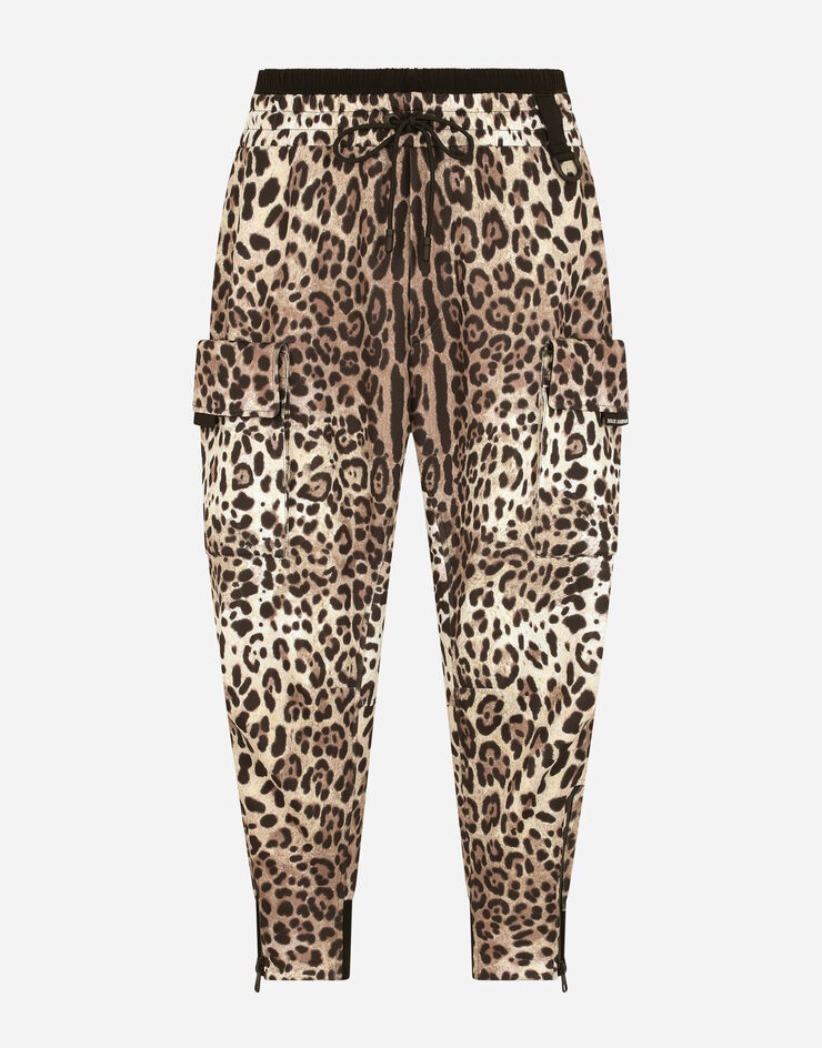 Leopard-print jogging pants with patch embellishment - 3