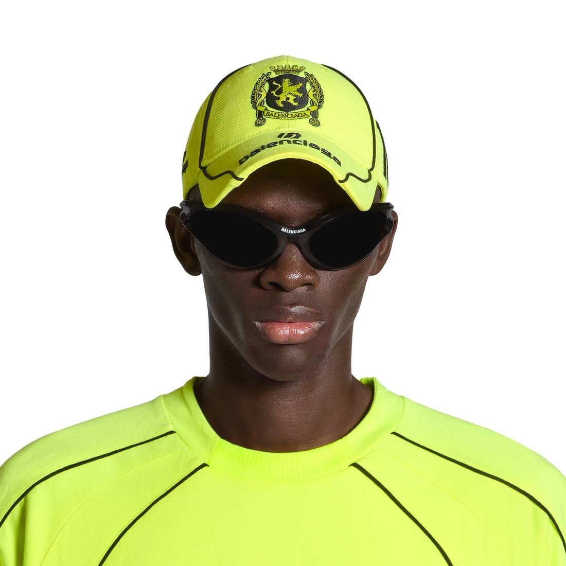 Men's Paris Soccer Cap in Neon Yellow - 5