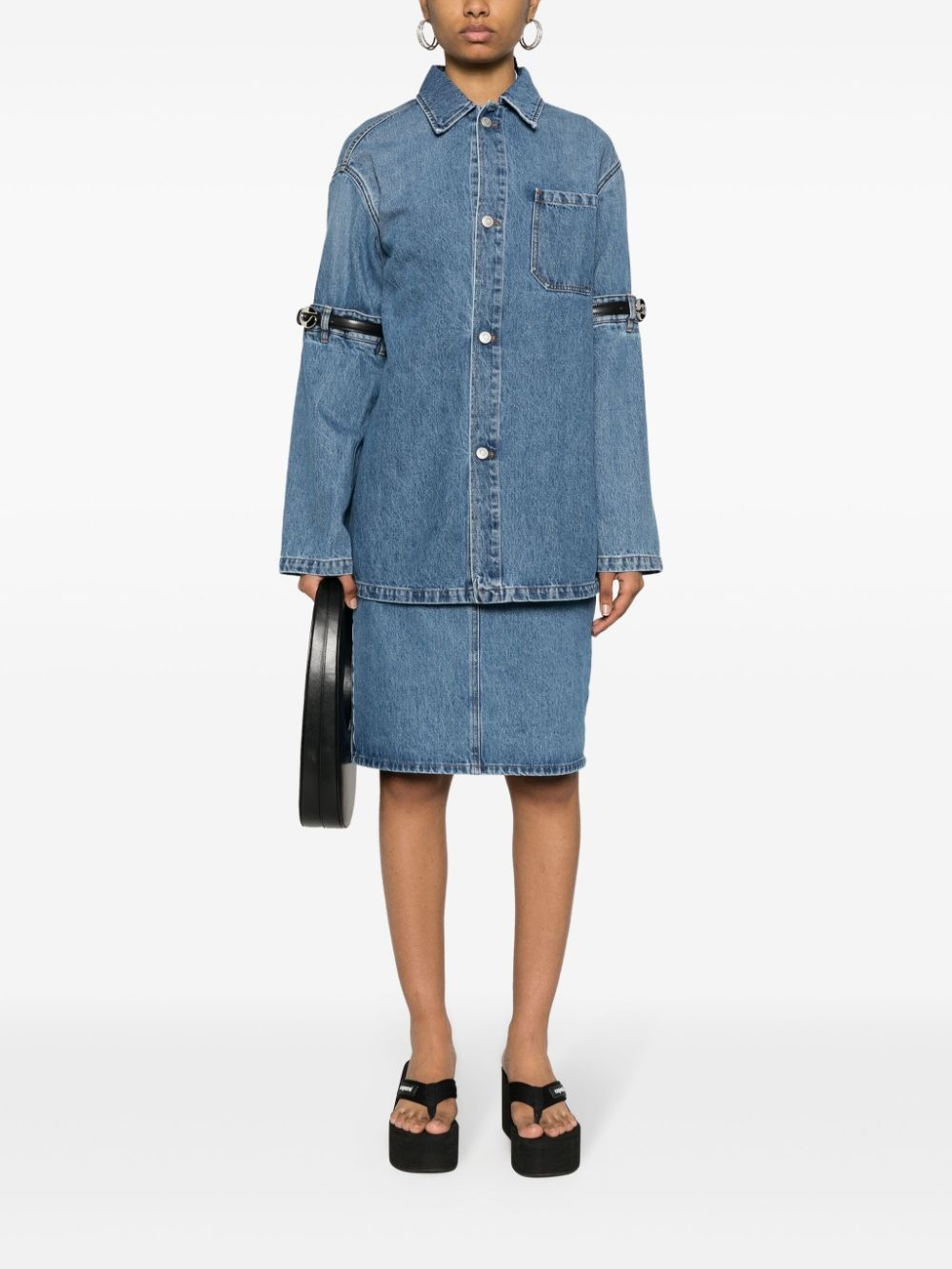 logo-buckle denim jacket - 2