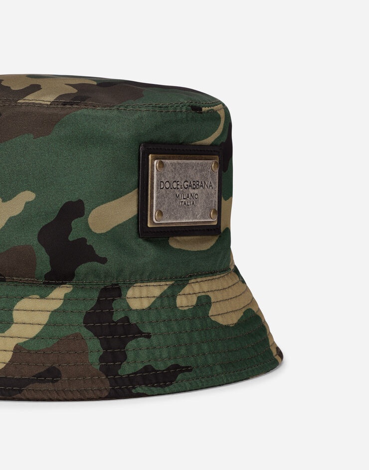 Nylon bucket hat with camouflage print - 3