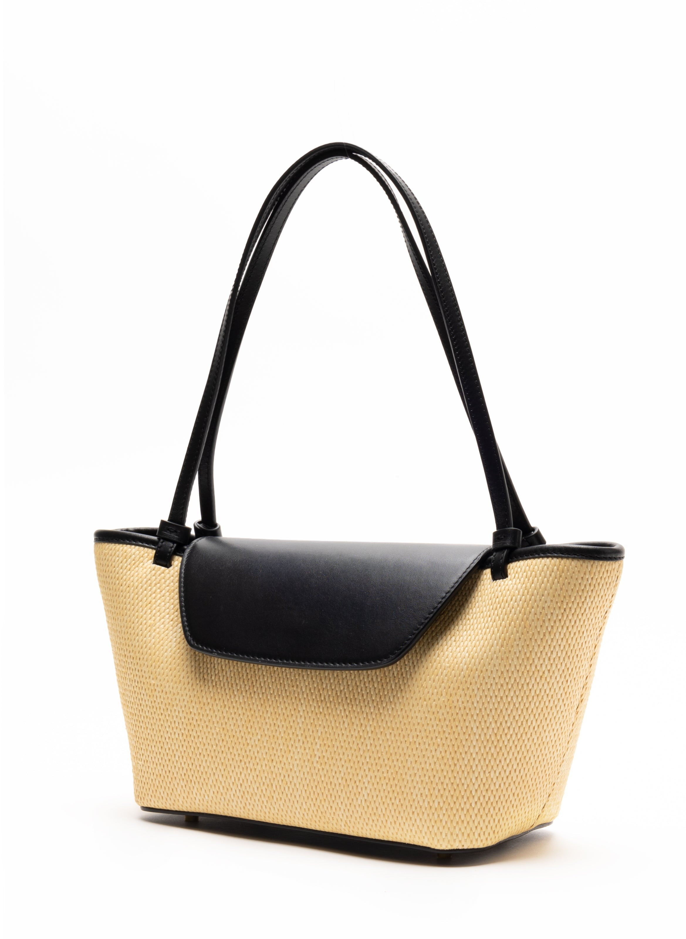 Courrier Tote Raffia/Leather Natural/Black - 2
