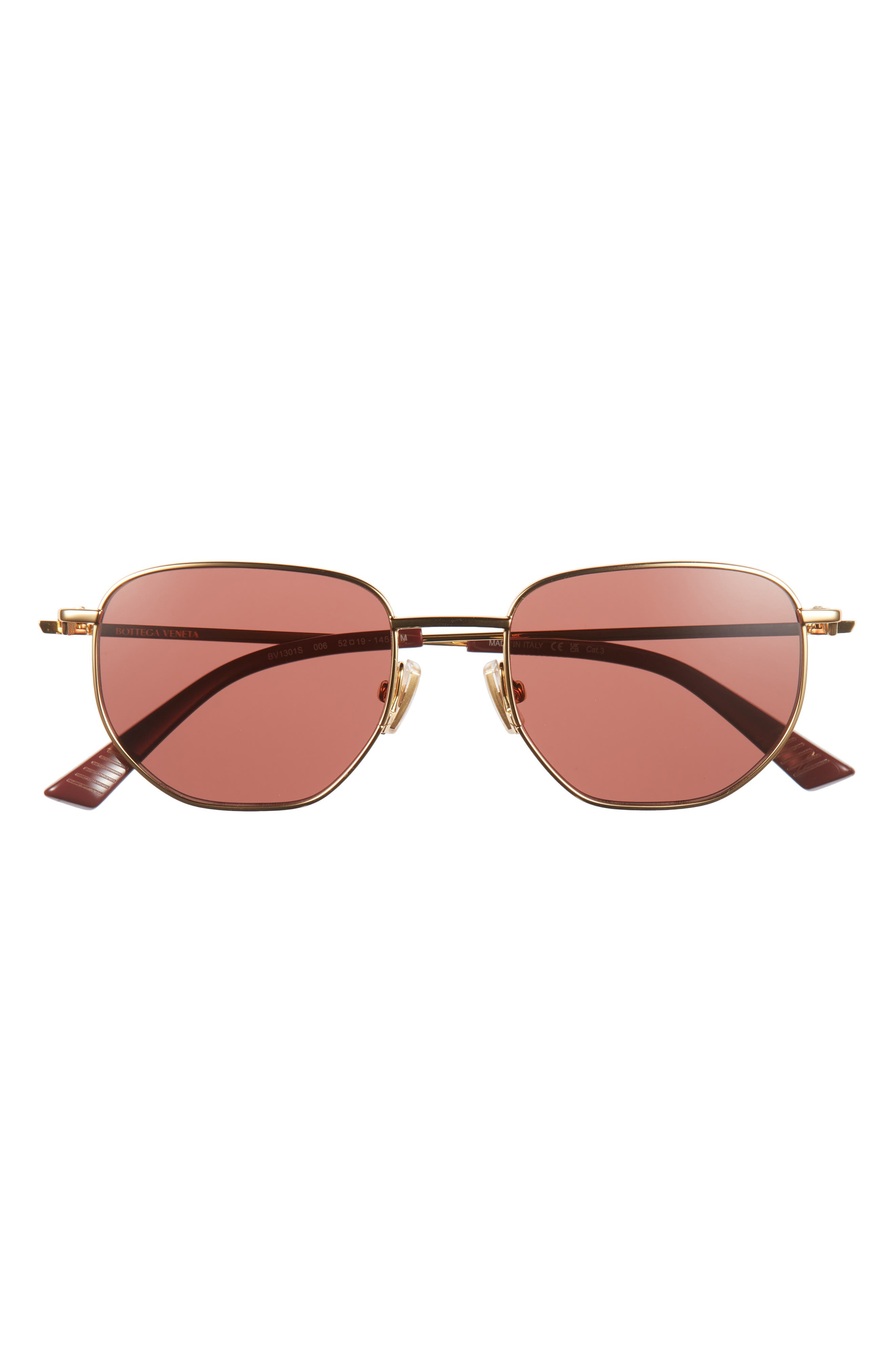 Bottega Veneta 52mm Pilot Sunglasses in Gold/pink at Nordstrom - 4