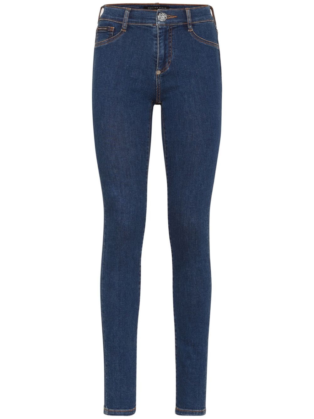 logo-appliquÃ© mid-rise skinny jeans - 1