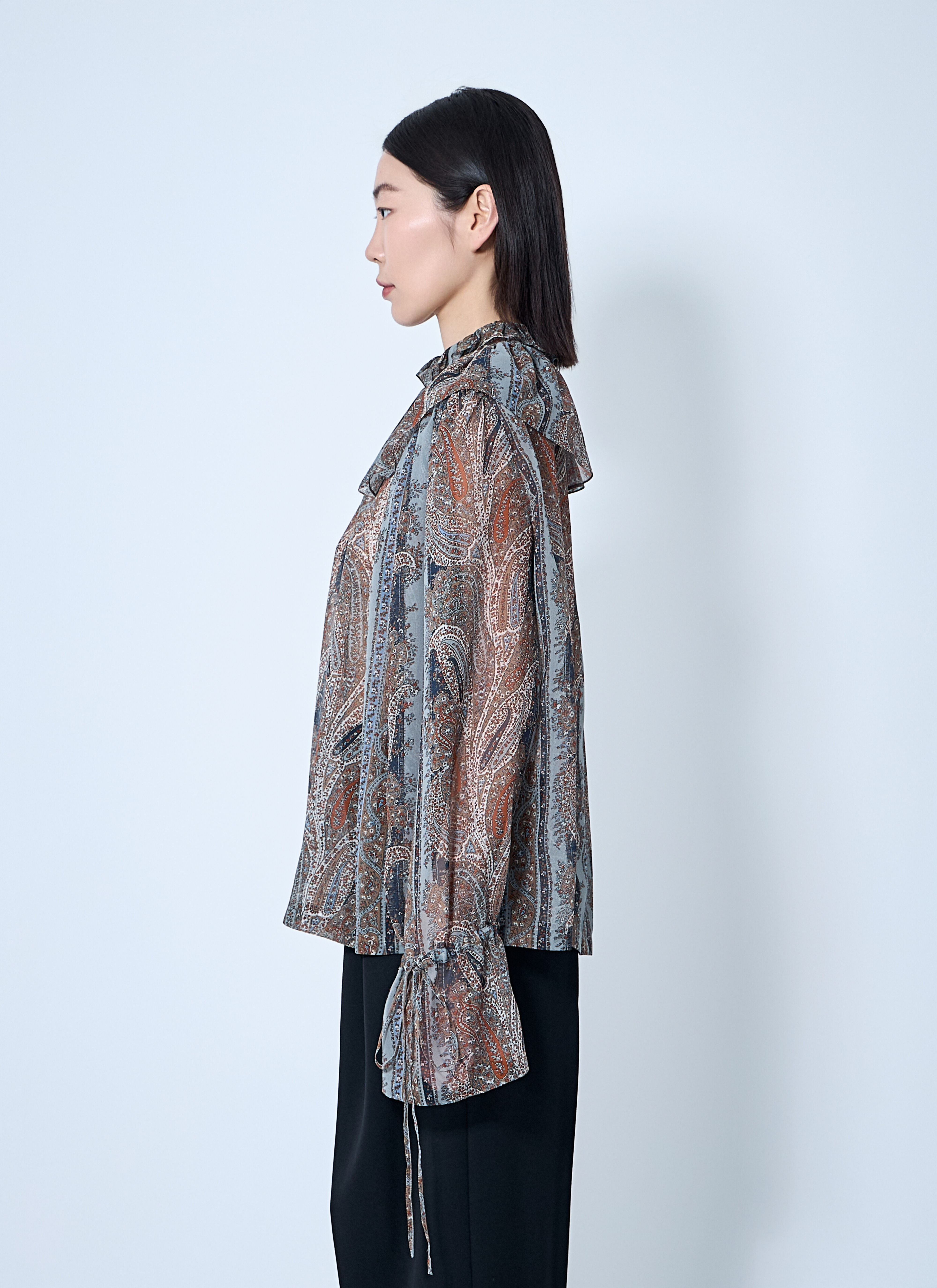 Paisley Silk Georgette Blouse - 3