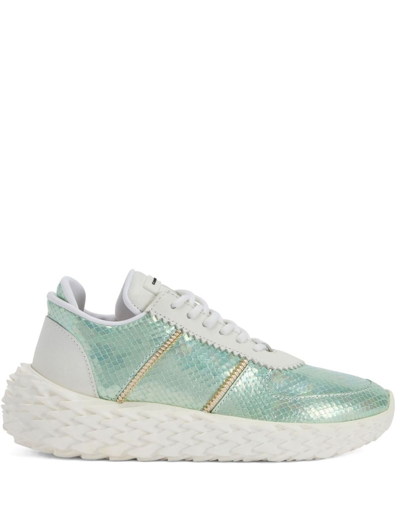 Urchin snakeskin-effect lace-up sneakers 1