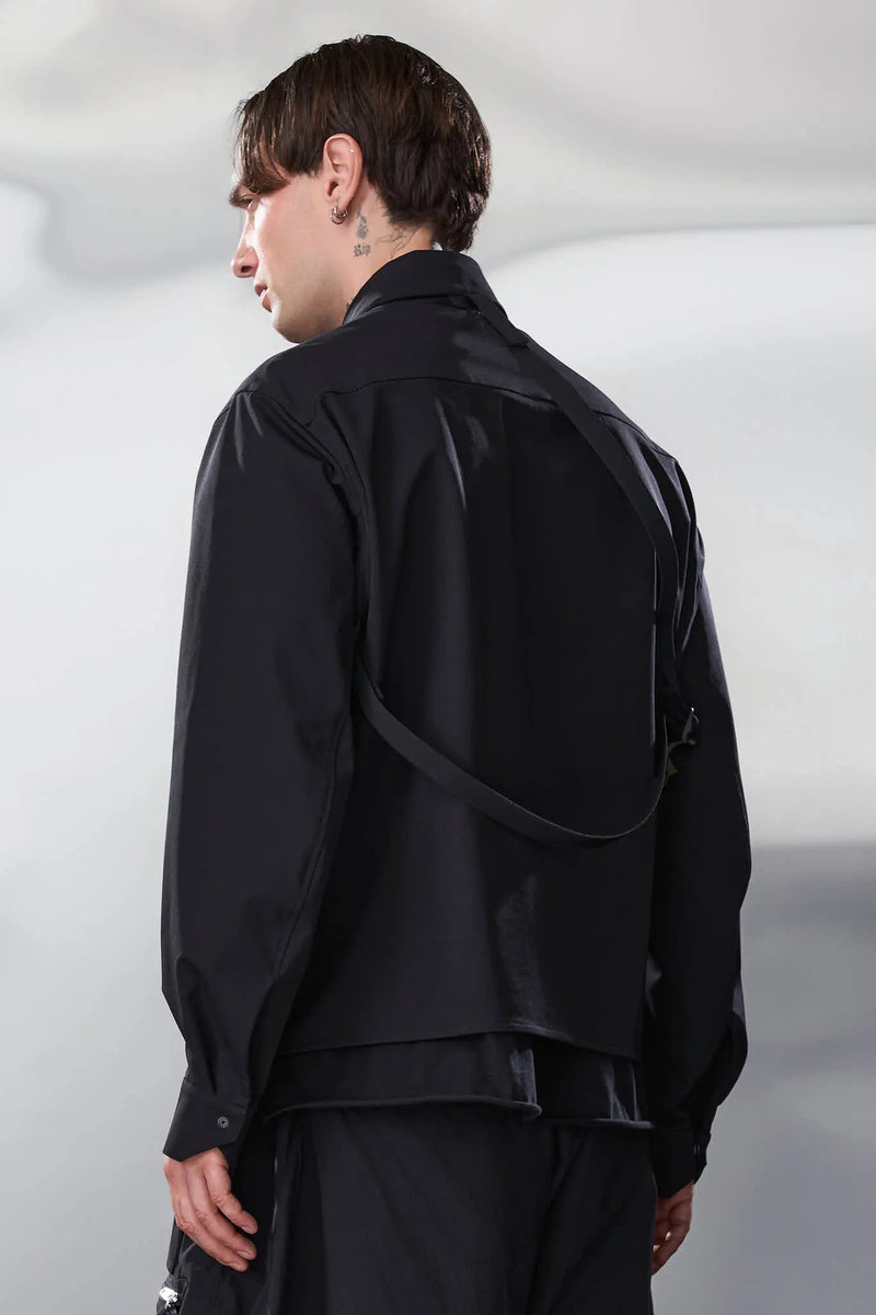 LA10-DS schoeller® Dryskin™ Press Button Shirt Jacket Black 5