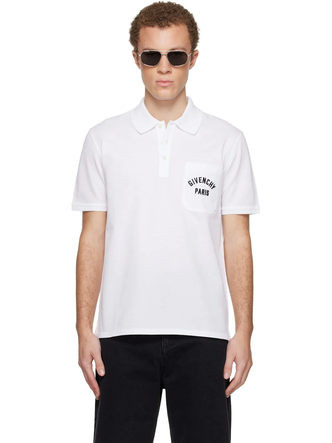 White Front Pocket Polo - 1