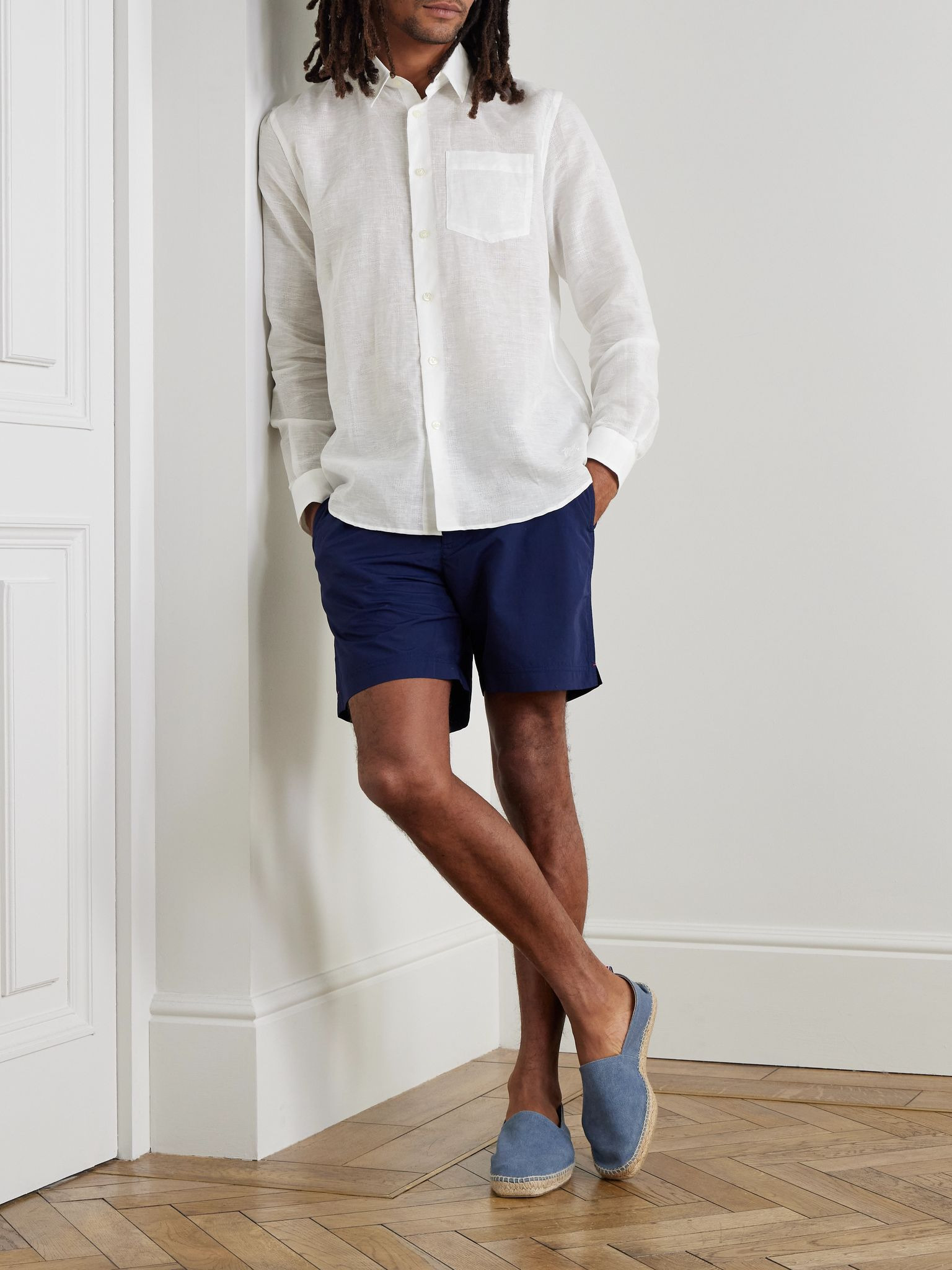 Caroubis Cotton and Linen-Blend Gauze Shirt White - 2