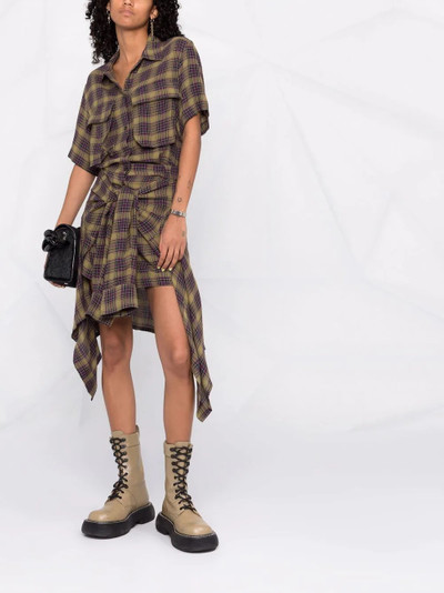 Diesel check-print dress outlook