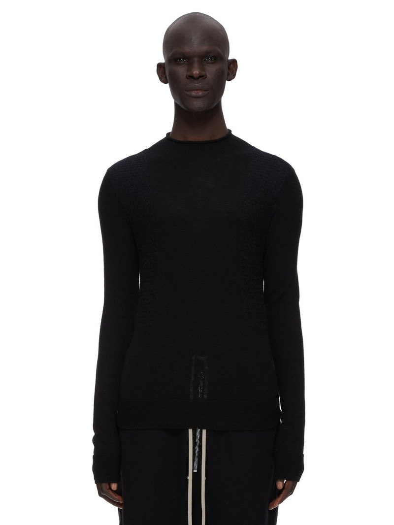 fine-knit panelled wool jumper 1
