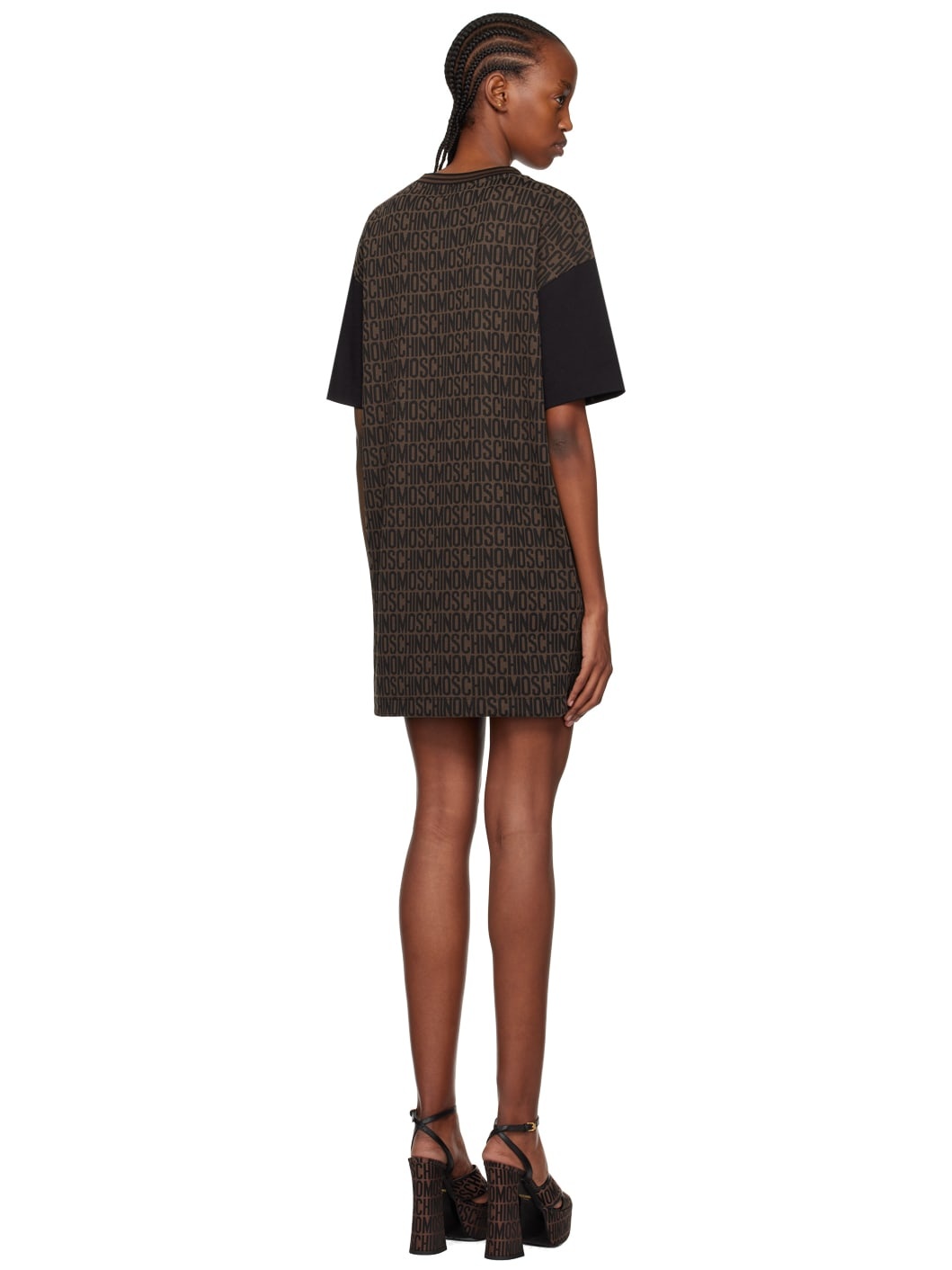 Brown Jacquard Minidress - 3