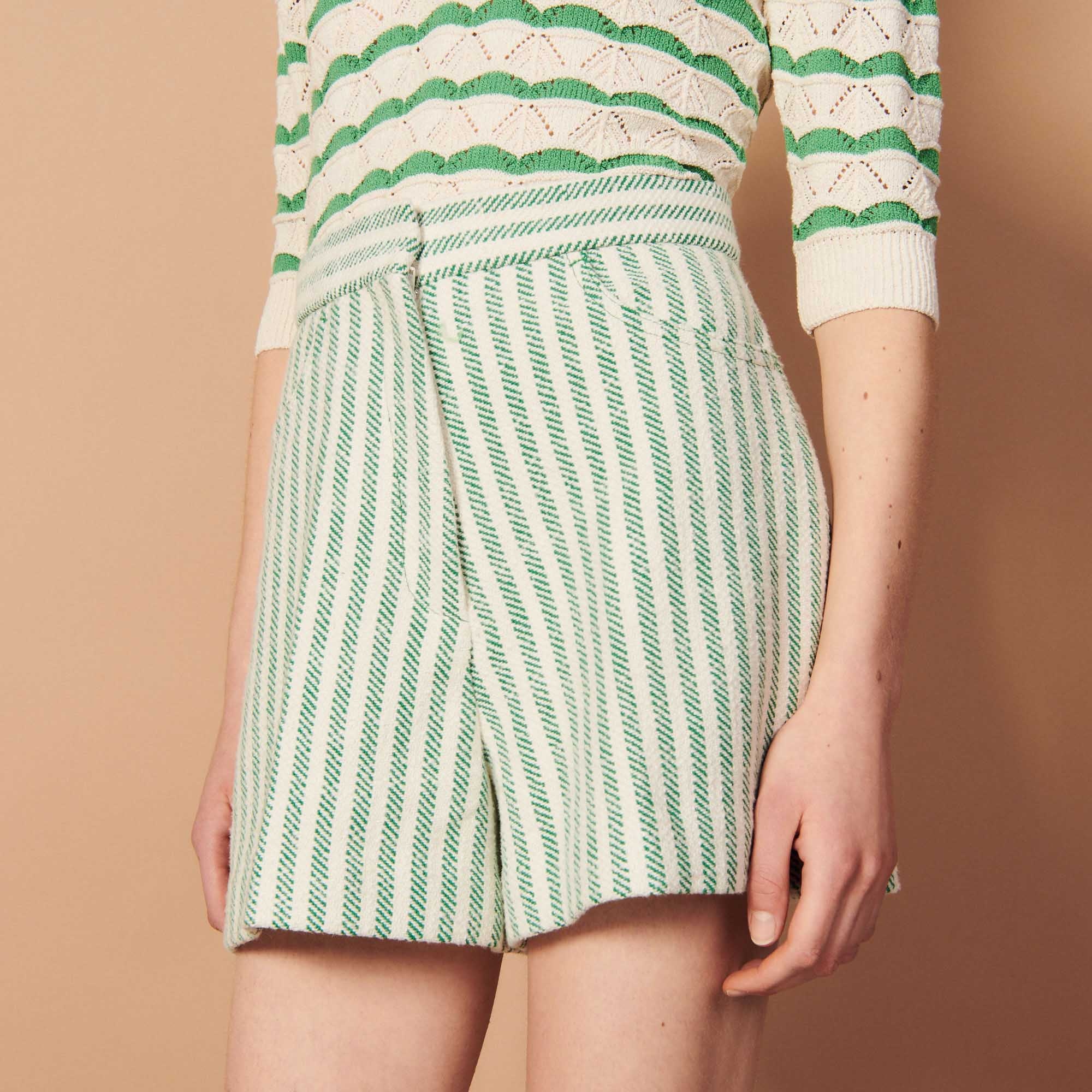 Wide striped shorts - 5