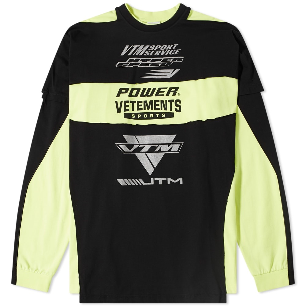 Vetements Long Sleeve Motocross Patched Logo Tee - 1