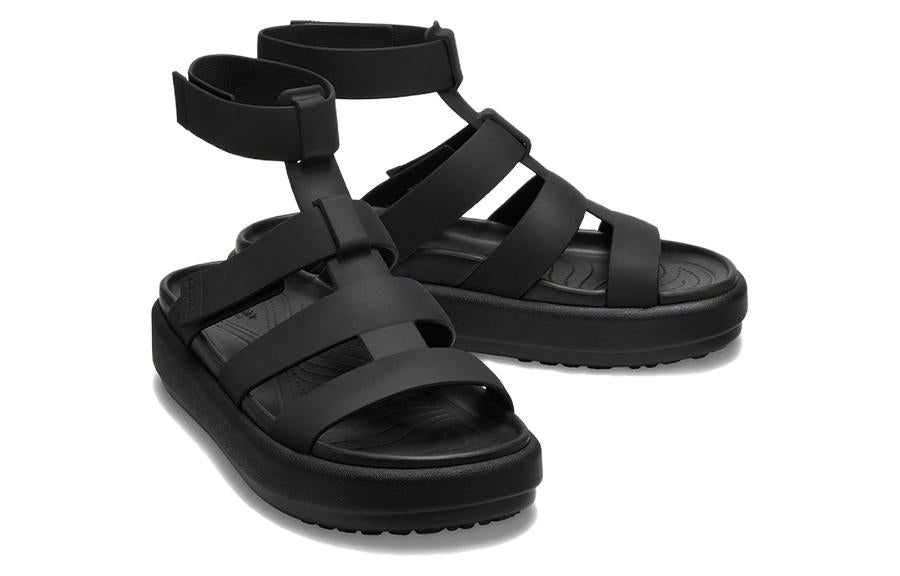 (WMNS) Crocs Brooklyn Luxe Gladiator Sandals 'Black' 209557-060 - 3