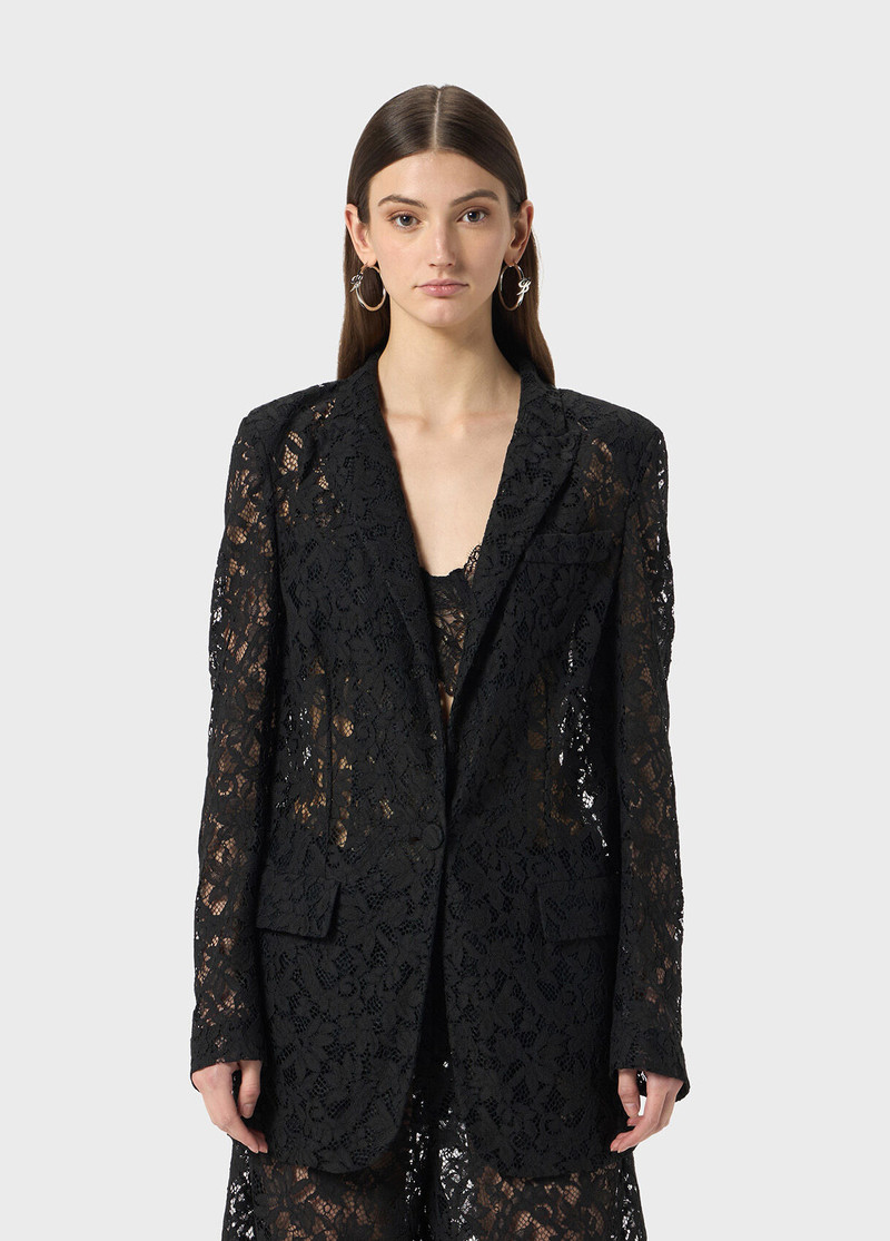 Blumarine SINGLE-BREASTED JACKET IN RÉBRODÉ LACE outlook