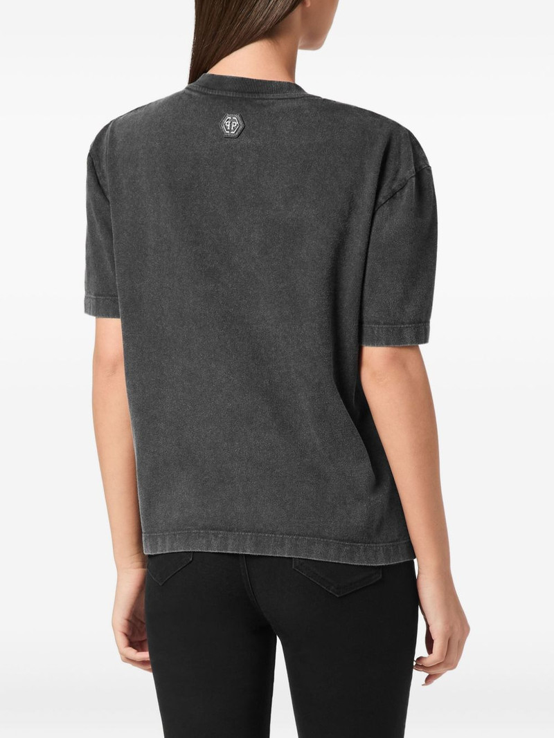 sequin-embellished logo-lettering T-shirt 3